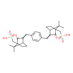 ChemSpider 2D Image | {1,4-Phenylenebis[methylylidene(7,7-dimethyl-2-oxobicyclo[2.2.1]hept-1-yl-3-ylidene)]}dimethanesulfonic acid | C28H34O8S2