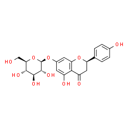 ChemSpider 2D Image | (2R)-5-Hydroxy-2-(4-hydroxyphenyl)-4-oxo-3,4-dihydro-2H-chromen-7-yl beta-D-glucopyranoside | C21H22O10