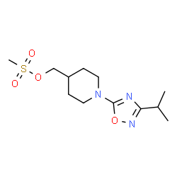 ChemSpider 2D Image | (1-(3-Isopropyl-1,2,4-oxadiazol-5-yl)piperidin-4-yl)methyl methanesulfonate | C12H21N3O4S