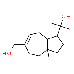 ChemSpider 2D Image | 2-[6-(Hydroxymethyl)-3a-methyl-1,2,3,3a,4,5,8,8a-octahydro-1-azulenyl]-2-propanol | C15H26O2