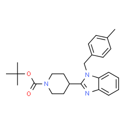 ChemSpider 2D Image | tert-Butyl 4-(1-(4-methylbenzyl)-1H-benzo[d]imidazol-2-yl)piperidine-1-carboxylate | C25H31N3O2