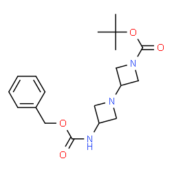 ChemSpider 2D Image | tert-Butyl 3-(((benzyloxy)carbonyl)amino)-[1,3'-biazetidine]-1'-carboxylate | C19H27N3O4