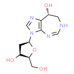 ChemSpider 2D Image | (8R)-3-(2-Deoxy-L-glycero-pentofuranosyl)-3,4,7,8-tetrahydroimidazo[4,5-d][1,3]diazepin-8-ol | C11H16N4O4