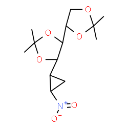 ChemSpider 2D Image | 2,2,2',2'-Tetramethyl-5-(2-nitrocyclopropyl)-4,4'-bi-1,3-dioxolane | C13H21NO6