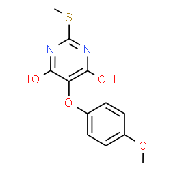 ChemSpider 2D Image | 5-(4-METHOXYPHENOXY)-2-(METHYLTHIO)PYRIMIDINE-4,6-DIOL | C12H12N2O4S