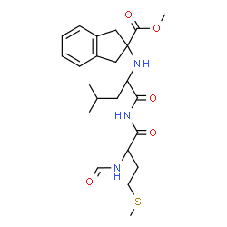 ChemSpider 2D Image | Methyl 2-[(1-{[2-formamido-4-(methylsulfanyl)butanoyl]amino}-4-methyl-1-oxo-2-pentanyl)amino]-2-indanecarboxylate | C23H33N3O5S