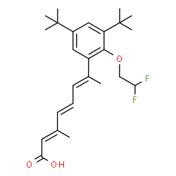ChemSpider 2D Image | (2E,4E,6E)-7-[2-(2,2-Difluoroethoxy)-3,5-bis(2-methyl-2-propanyl)phenyl]-3-methyl-2,4,6-octatrienoic acid | C25H34F2O3