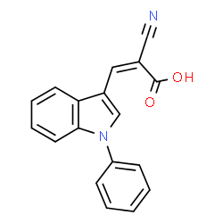 ChemSpider 2D Image | (2Z)-2-Cyano-3-(1-phenyl-1H-indol-3-yl)acrylic acid | C18H12N2O2