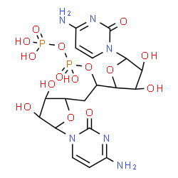 ChemSpider 2D Image | 1,2-Bis[5-(4-amino-2-oxo-1(2H)-pyrimidinyl)-3,4-dihydroxytetrahydro-2-furanyl]ethyl trihydrogen diphosphate | C18H26N6O15P2