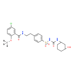 ChemSpider 2D Image | 5-Chloro-N-[2-(4-{[(3-hydroxycyclohexyl)carbamoyl]sulfamoyl}phenyl)ethyl]-2-[(~13~C,~2~H_3_)methyloxy]benzamide | C2213CH25D3ClN3O6S