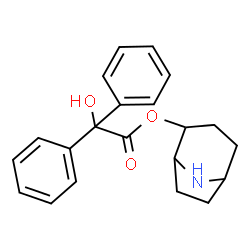 ChemSpider 2D Image | 8-Azabicyclo[3.2.1]oct-2-yl hydroxy(diphenyl)acetate | C21H23NO3