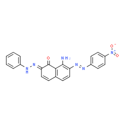 ChemSpider 2D Image | (2E)-8-Amino-7-[(E)-(4-nitrophenyl)diazenyl]-2-(phenylhydrazono)-1(2H)-naphthalenone | C22H16N6O3