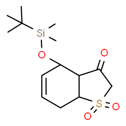 ChemSpider 2D Image | 4-{[Dimethyl(2-methyl-2-propanyl)silyl]oxy}-3a,4,7,7a-tetrahydro-1-benzothiophen-3(2H)-one 1,1-dioxide | C14H24O4SSi