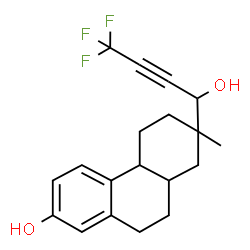 ChemSpider 2D Image | 7-Methyl-7-(4,4,4-trifluoro-1-hydroxy-2-butyn-1-yl)-4b,5,6,7,8,8a,9,10-octahydro-2-phenanthrenol | C19H21F3O2