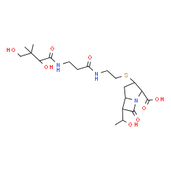 ChemSpider 2D Image | 3-[(2-{[N-(2,4-Dihydroxy-3,3-dimethylbutanoyl)-beta-alanyl]amino}ethyl)sulfanyl]-6-(1-hydroxyethyl)-7-oxo-1-azabicyclo[3.2.0]heptane-2-carboxylic acid | C20H33N3O8S