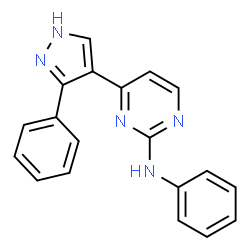 ChemSpider 2D Image | N-Phenyl-4-(3-phenyl-1H-pyrazol-4-yl)-2-pyrimidinamine | C19H15N5