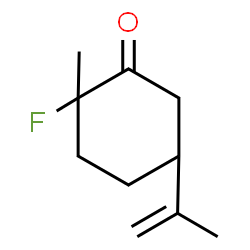 ChemSpider 2D Image | 2-Fluoro-5-isopropenyl-2-methylcyclohexanone | C10H15FO