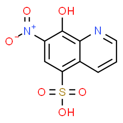 ChemSpider 2D Image | 8-Hydroxy-7-nitro-5-quinolinesulfonic acid | C9H6N2O6S