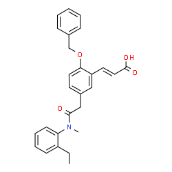 ChemSpider 2D Image | (2E)-3-[2-(Benzyloxy)-5-{2-[(2-ethylphenyl)(methyl)amino]-2-oxoethyl}phenyl]acrylic acid | C27H27NO4