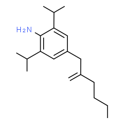ChemSpider 2D Image | 2,6-Diisopropyl-4-(2-methylenehexyl)aniline | C19H31N