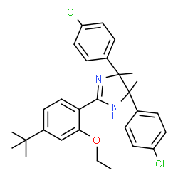 ChemSpider 2D Image | 4,5-Bis(4-chlorophenyl)-2-[2-ethoxy-4-(2-methyl-2-propanyl)phenyl]-4,5-dimethyl-4,5-dihydro-1H-imidazole | C29H32Cl2N2O