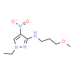 ChemSpider 2D Image | 1-Ethyl-N-(3-methoxypropyl)-4-nitro-1H-pyrazol-3-amine | C9H16N4O3