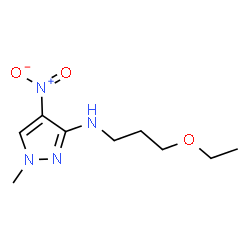 ChemSpider 2D Image | N-(3-Ethoxypropyl)-1-methyl-4-nitro-1H-pyrazol-3-amine | C9H16N4O3