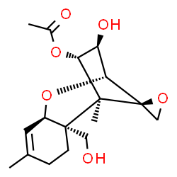 ChemSpider 2D Image | (3beta,4alpha,12R)-3,15-Dihydroxy-12,13-epoxytrichothec-9-en-4-yl acetate | C17H24O6