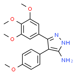 ChemSpider 2D Image | 4-(4-Methoxyphenyl)-3-(3,4,5-trimethoxyphenyl)-1H-pyrazol-5-amine | C19H21N3O4