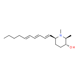 ChemSpider 2D Image | (2S,3R,6S)-6-[(1E,3E,5E)-1,3,5-Decatrien-1-yl]-1,2-dimethyl-3-piperidinol | C17H29NO