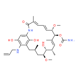 ChemSpider 2D Image | (4E,6E,8S,9S,10E,12S,13R,14S,16R)-19-(Allylamino)-13,20,22-trihydroxy-8,14-dimethoxy-4,10,12,16-tetramethyl-3-oxo-2-azabicyclo[16.3.1]docosa-1(22),4,6,10,18,20-hexaen-9-yl carbamate | C31H45N3O8