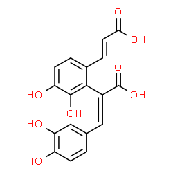 ChemSpider 2D Image | (2E)-2-{6-[(E)-2-Carboxyvinyl]-2,3-dihydroxyphenyl}-3-(3,4-dihydroxyphenyl)acrylic acid | C18H14O8
