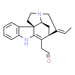 ChemSpider 2D Image | [(1R,11S,12Z,17S)-12-Ethylidene-8,14-diazapentacyclo[9.5.2.0~1,9~.0~2,7~.0~14,17~]octadeca-2,4,6,9-tetraen-10-yl]acetaldehyde | C20H22N2O
