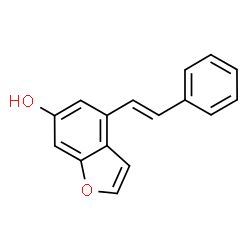 ChemSpider 2D Image | 4-[(E)-2-Phenylvinyl]-1-benzofuran-6-ol | C16H12O2