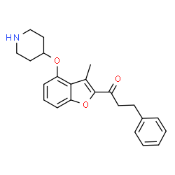 ChemSpider 2D Image | 1-[3-Methyl-4-(4-piperidinyloxy)-1-benzofuran-2-yl]-3-phenyl-1-propanone | C23H25NO3