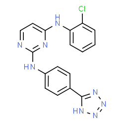 ChemSpider 2D Image | N~4~-(2-Chlorophenyl)-N~2~-[4-(1H-tetrazol-5-yl)phenyl]-2,4-pyrimidinediamine | C17H13ClN8