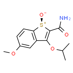 ChemSpider 2D Image | 2-Carbamoyl-3-isopropoxy-5-methoxy-1-benzothiophenium-1-olate | C13H15NO4S