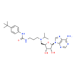 ChemSpider 2D Image | 5'-[(3-{[(4-Tert-Butylphenyl)carbamoyl]amino}propyl)(Propan-2-Yl)amino]-5'-Deoxyadenosine | C27H40N8O4