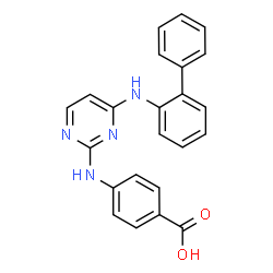 ChemSpider 2D Image | 4-{[4-(2-Biphenylylamino)-2-pyrimidinyl]amino}benzoic acid | C23H18N4O2
