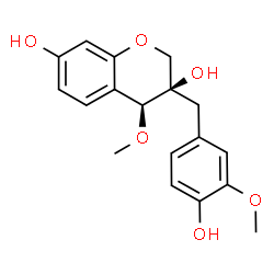 ChemSpider 2D Image | (3R,4S)-3-(4-Hydroxy-3-methoxybenzyl)-4-methoxy-3,7-chromanediol | C18H20O6