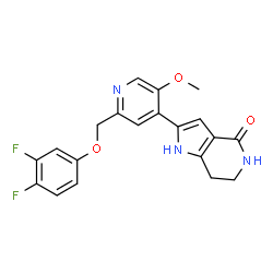 ChemSpider 2D Image | 2-{2-[(3,4-Difluorophenoxy)methyl]-5-methoxy-4-pyridinyl}-1,5,6,7-tetrahydro-4H-pyrrolo[3,2-c]pyridin-4-one | C20H17F2N3O3