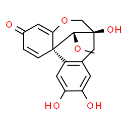 ChemSpider 2D Image | (1S,9R,17R)-4,5,9-Trihydroxy-17-methoxy-11-oxatetracyclo[7.7.1.0~1,12~.0~2,7~]heptadeca-2,4,6,12,15-pentaen-14-one | C17H16O6