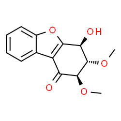 ChemSpider 2D Image | (2R,3S,4S)-4-Hydroxy-2,3-dimethoxy-3,4-dihydrodibenzo[b,d]furan-1(2H)-one | C14H14O5
