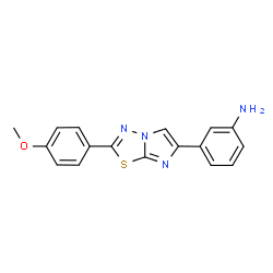 ChemSpider 2D Image | 3-[2-(4-Methoxyphenyl)imidazo[2,1-b][1,3,4]thiadiazol-6-yl]aniline | C17H14N4OS