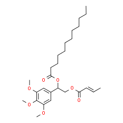 ChemSpider 2D Image | 2-[(2E)-2-Butenoyloxy]-1-(3,4,5-trimethoxyphenyl)ethyl laurate | C27H42O7