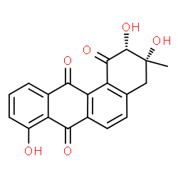 ChemSpider 2D Image | (2R,3R)-2,3,8-Trihydroxy-3-methyl-3,4-dihydro-1,7,12(2H)-tetraphenetrione | C19H14O6