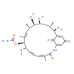 ChemSpider 2D Image | (4Z,6Z,8S,9S,10Z,12S,13R,14S,16S,17R)-8,13,14,17-Tetramethoxy-4,10,12,16-tetramethyl-3,20,22-trioxo-2-azabicyclo[16.3.1]docosa-1(21),4,6,10,18-pentaen-9-yl carbamate | C30H42N2O9