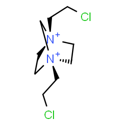 ChemSpider 2D Image | (1r,4r)-1,4-Bis(2-chloroethyl)-1,4-diazoniabicyclo[2.2.1]heptane | C9H18Cl2N2