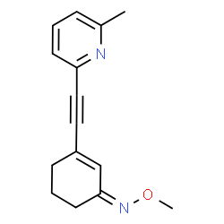 ChemSpider 2D Image | (1Z)-N-Methoxy-3-[(6-methyl-2-pyridinyl)ethynyl]-2-cyclohexen-1-imine | C15H16N2O