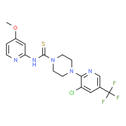 ChemSpider 2D Image | 4-[3-Chloro-5-(trifluoromethyl)-2-pyridinyl]-N-(4-methoxy-2-pyridinyl)-1-piperazinecarbothioamide | C17H17ClF3N5OS